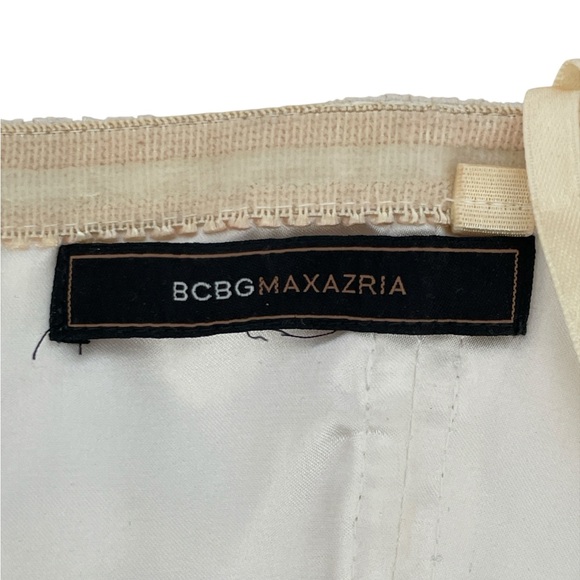 BCBGMaxAzria Strapless Off White Pleated Silk Mini Dress - Picture 3 of 15